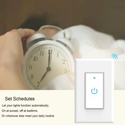 15 Amp Smart Wifi Touch Light Switch with Alexa and Google Home Compatibility, App Control, Neutral Wire, White