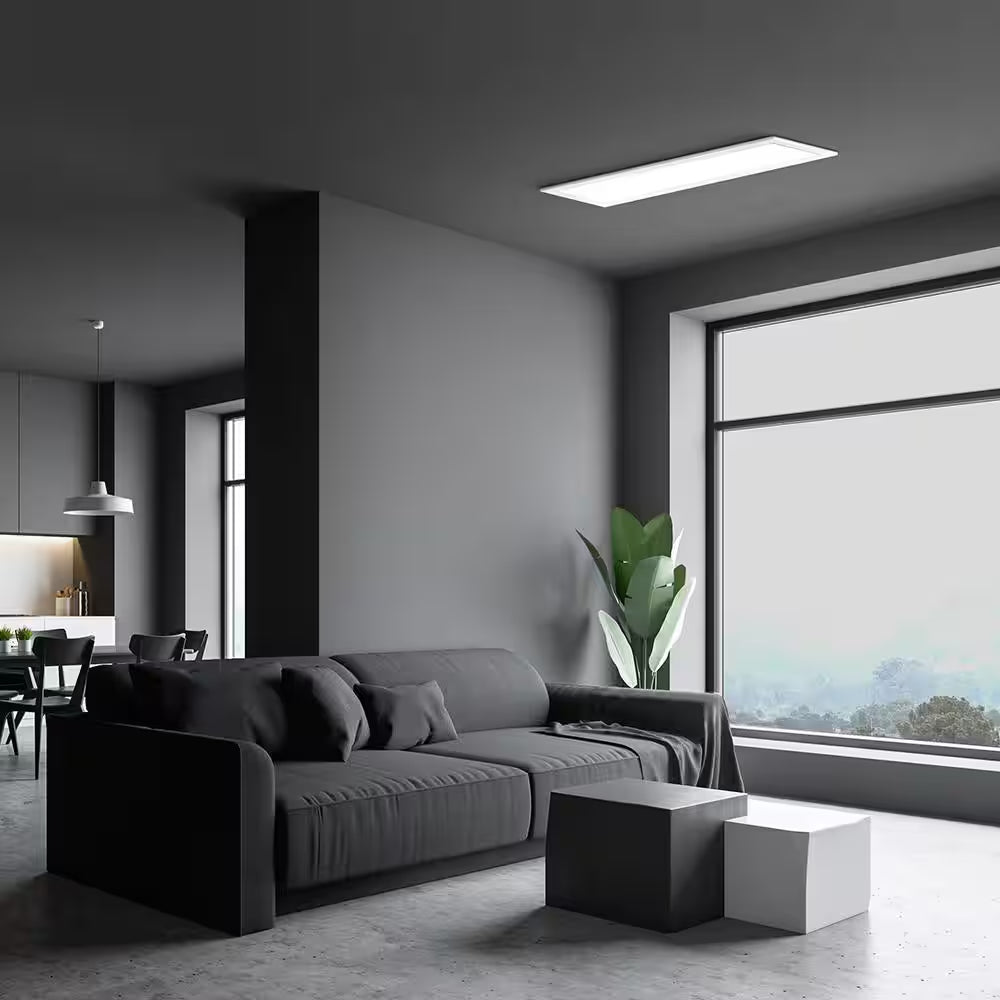 1-Pack 1 Ft. X 4 Ft. Smart Color Selectable RGBW Integrated LED White Flat Panel Ceiling Flush Mount Powered by Hubspace